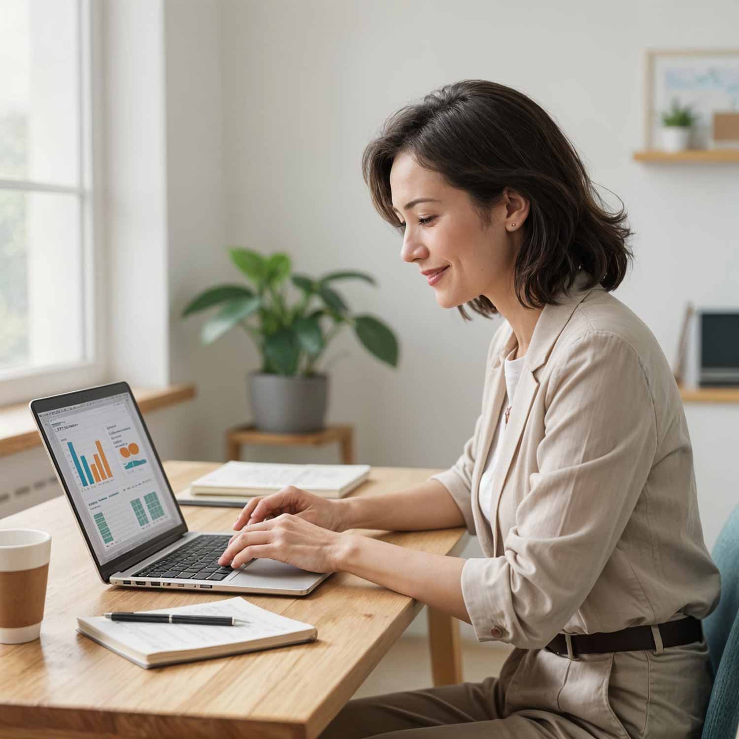 Business owner look at website analytics