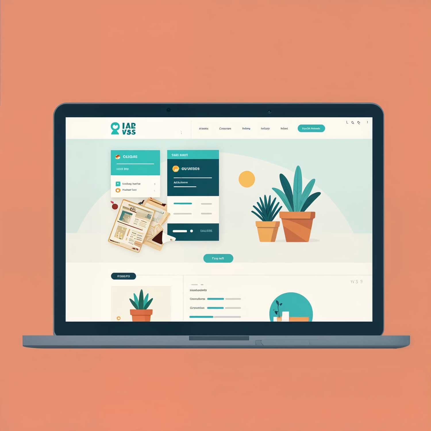 Laptop with website